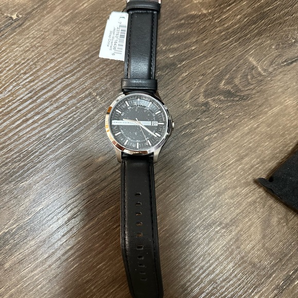Armani AX Exchange Whitman Black Dial Black Leather Men's Watch - Picture 1 of 7